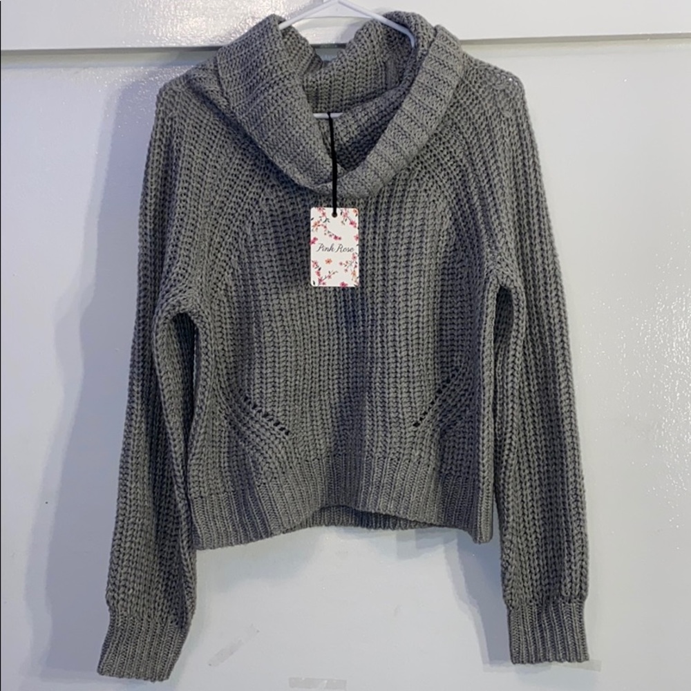 cropped turtle neck sweater